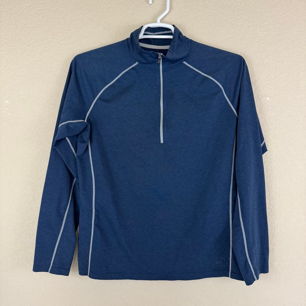 REI Co-op Mens Size L Navy Blue 1/2 Half Zip Long Sleeve Hiking Lightweight